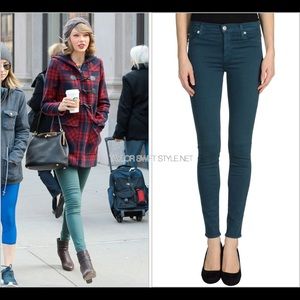 Hudson Jeans Nico Midrise Super Skinny in Graphite Teal as seen on Taylor swift